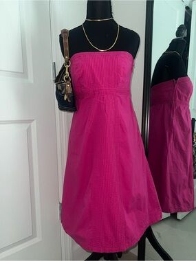 Y2K GAP Strapless Hot Pink Midi Dress